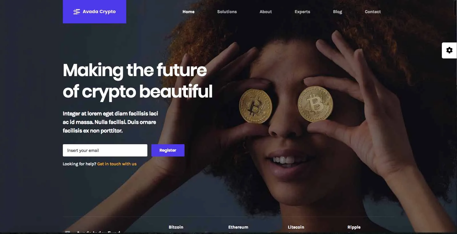 Hjemmeside skabelon til en crypto handler