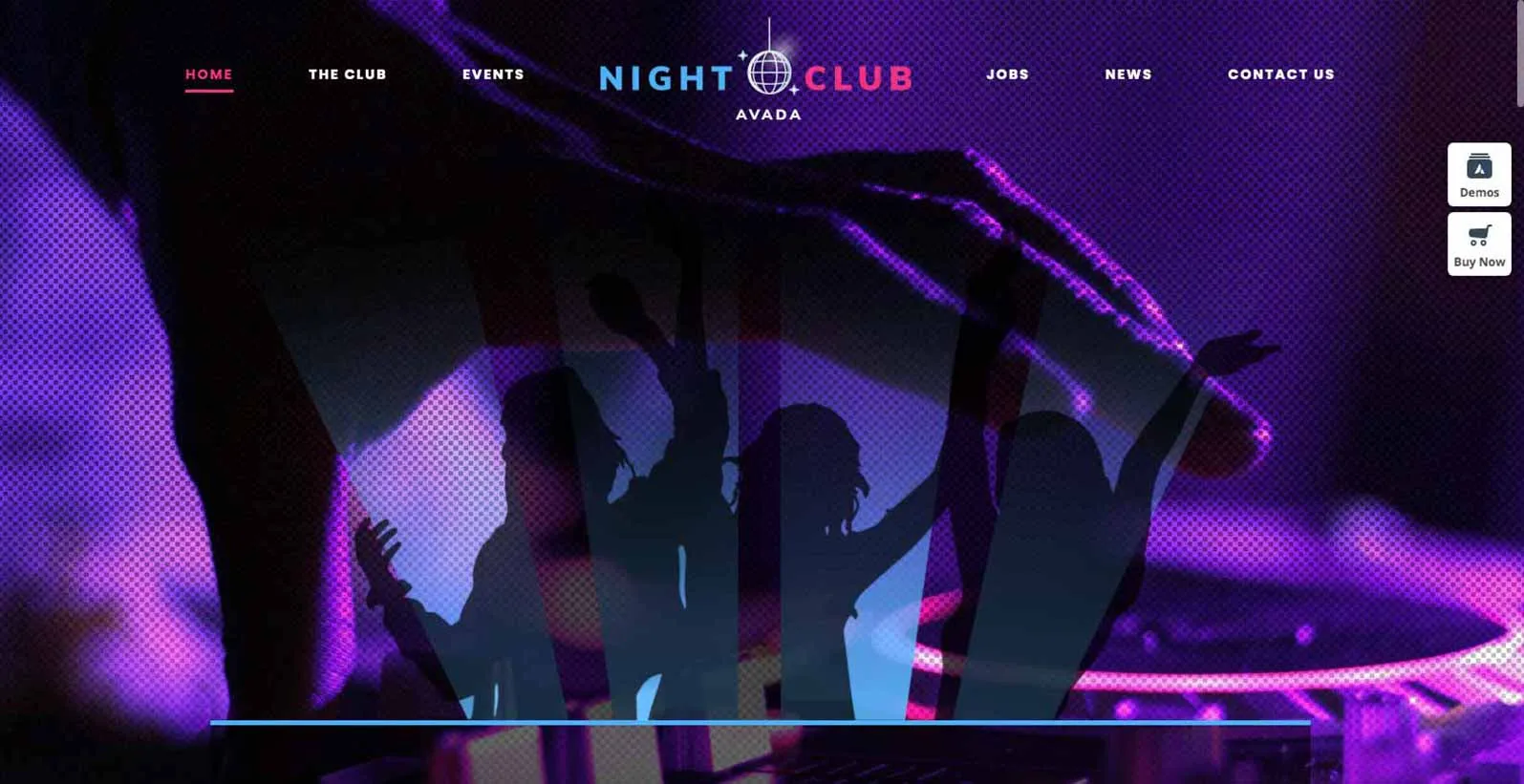 Hjemmeside skabelon til en nat klub