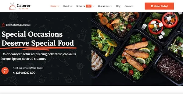 Hjemmeside skabelon til catering firma