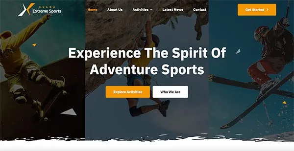Hjemmeside skabelon til Adventure Sport