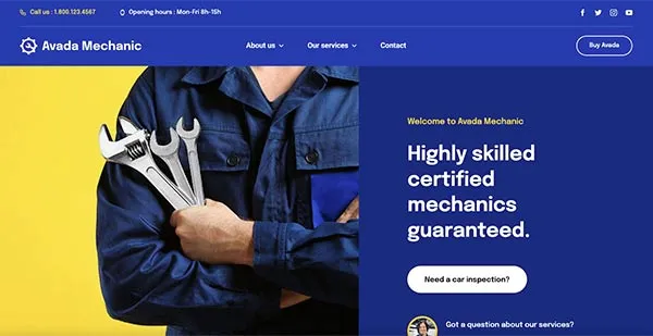 Hjemmeside skabelon til en automekaniker