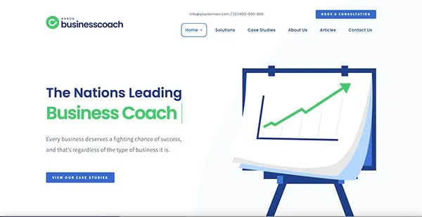 Hjemmeside skabelon til en coach