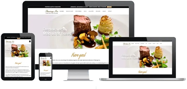 Billede af desktop,tablet og smartphone som viser skævingekro´s nye hjemmeside