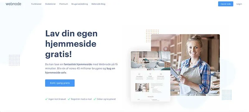 Gratis hjemmeside med Webnode - Forsiden