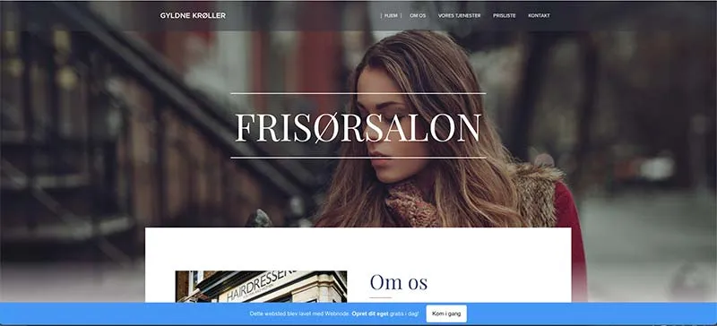 Min egen oprettede gratis hjemmeside hos Webnode