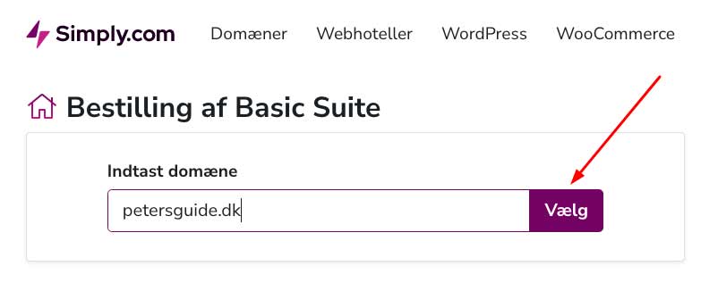 Webhotel bestilling