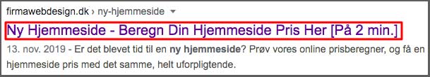 Titletag vist fra Googles søgeresultater