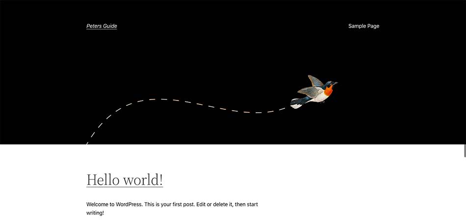 Billede af standard Wordpress hjemmeside